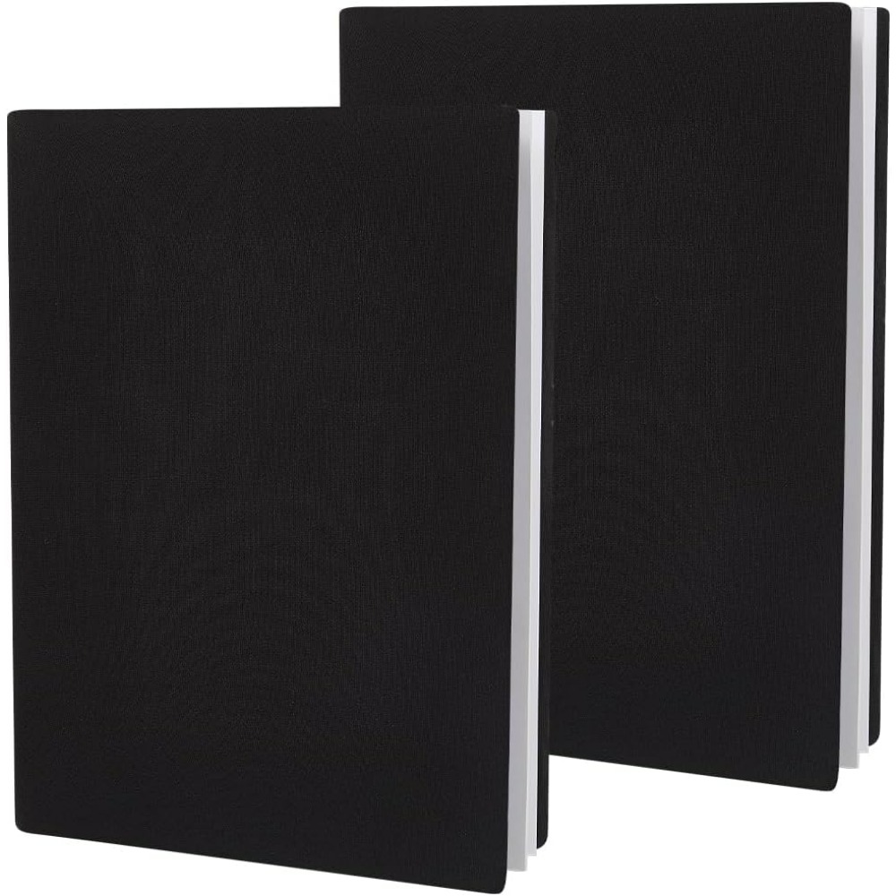Laptop Sleeve - 2 Stück elastische Buchumschläge, schwarzer Buchumschutz,