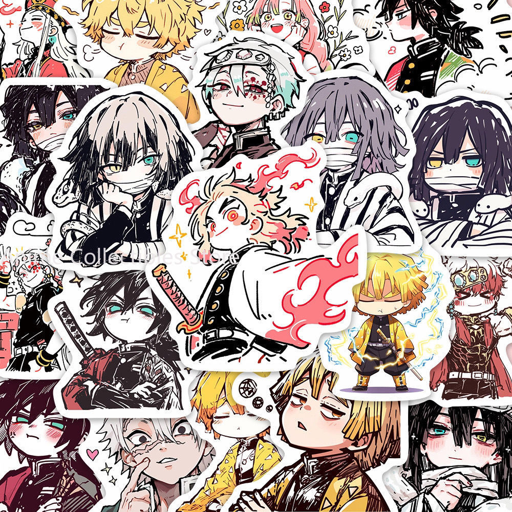 Laptop Original Accessories - 55PCS Dämon Slayer Kamado Tanjirou Anime