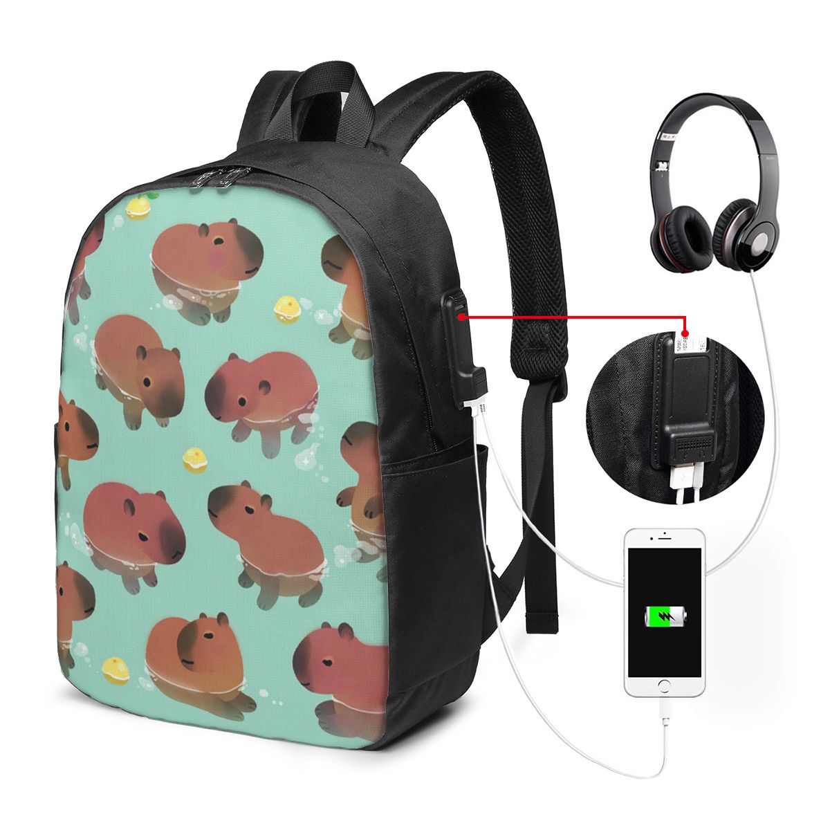 Rucksack mit Capybara-Tiermust – Laptop Bag Bewertung und Preis