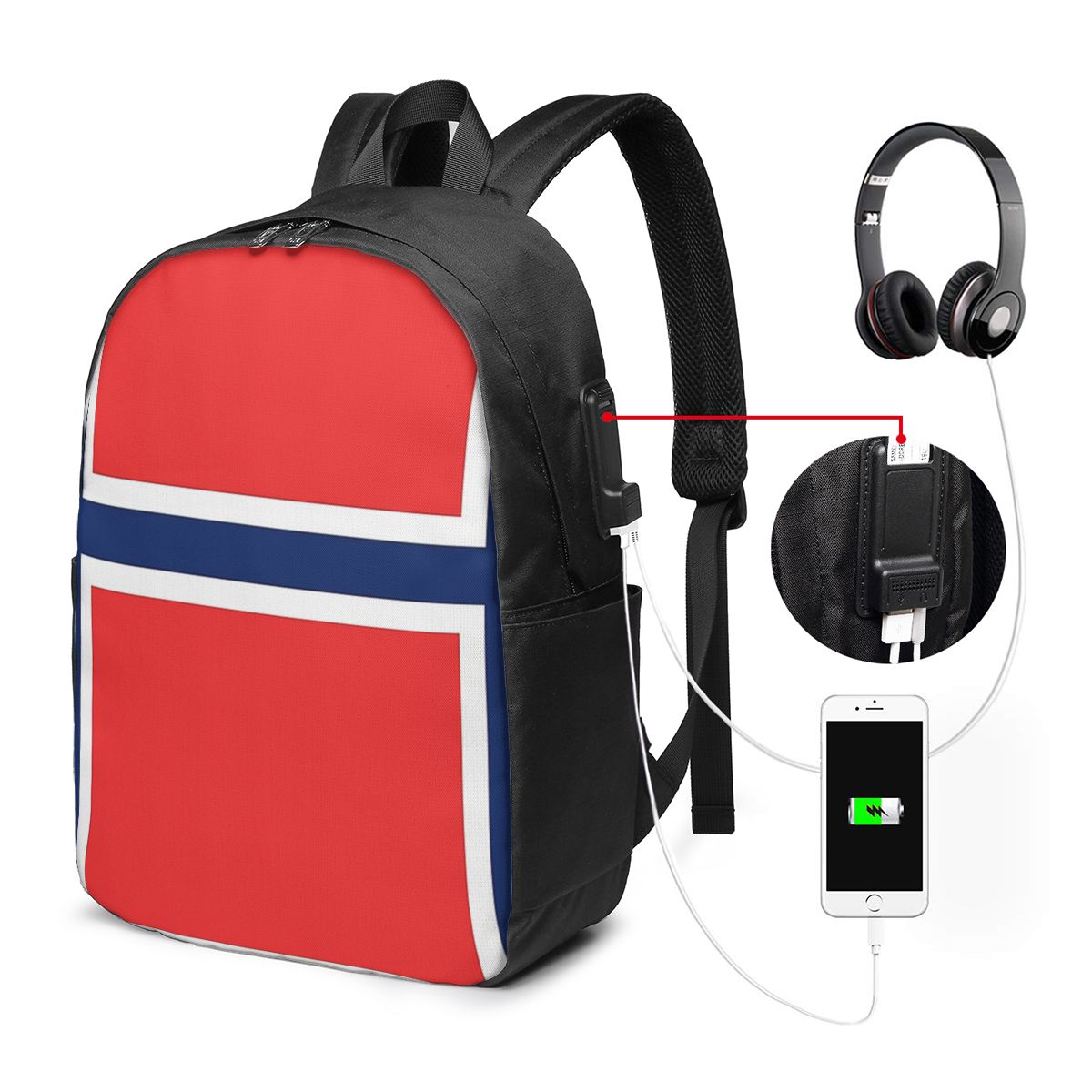Rucksack mit Norwegen-Flagge,  – Laptop Bag Bewertung und Preis